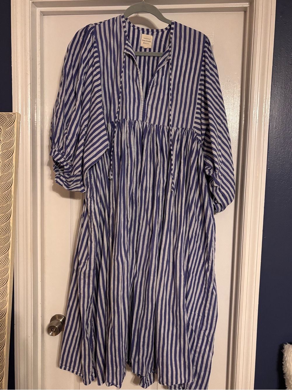 💙House of Sundar💙 Blue and White Striped Dress